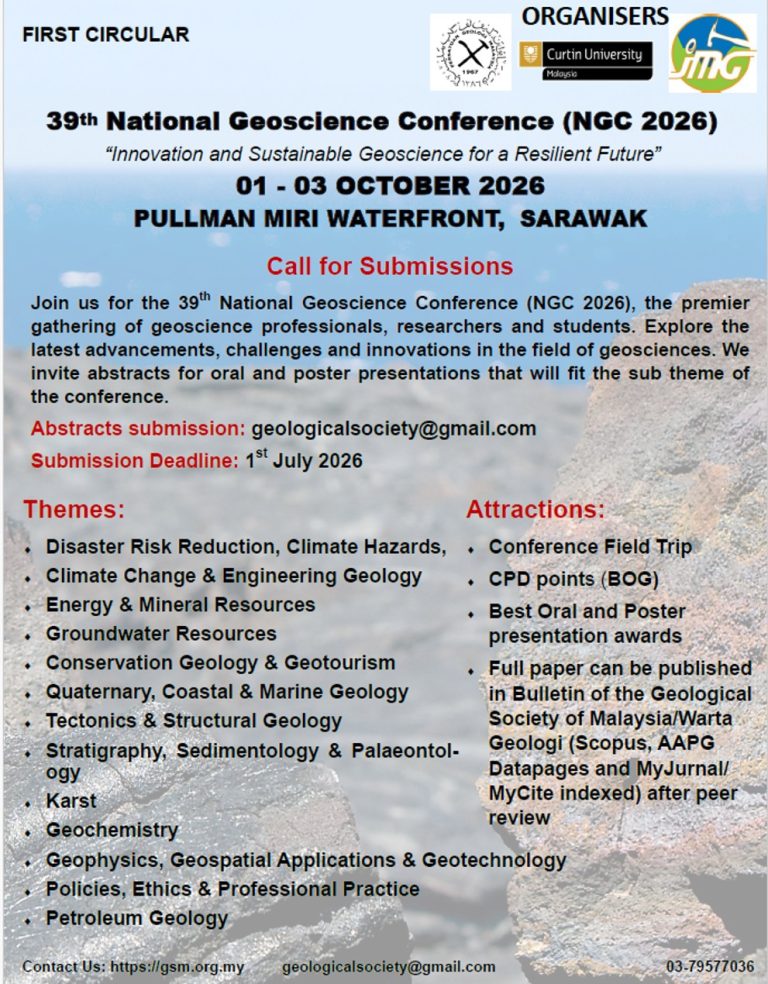 NATIONAL GEOSCIENCE CONFERENCE (NGC) 2026 – Geological Society Of Malaysia